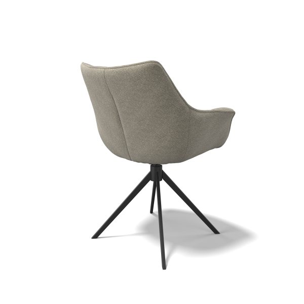 Sedia da pranzo Alfie con lussuosa seduta a forma di cuscino, gamba in acciaio e ritorno automatico a 360°, disponibile in vari tessuti e colori di gambe.